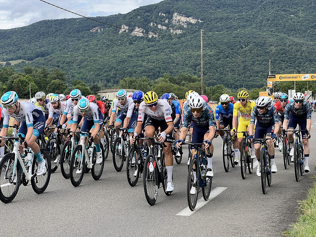Group of bike riders during Tour de France