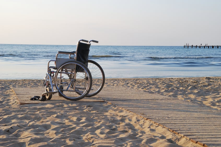 Wheelchair on beach